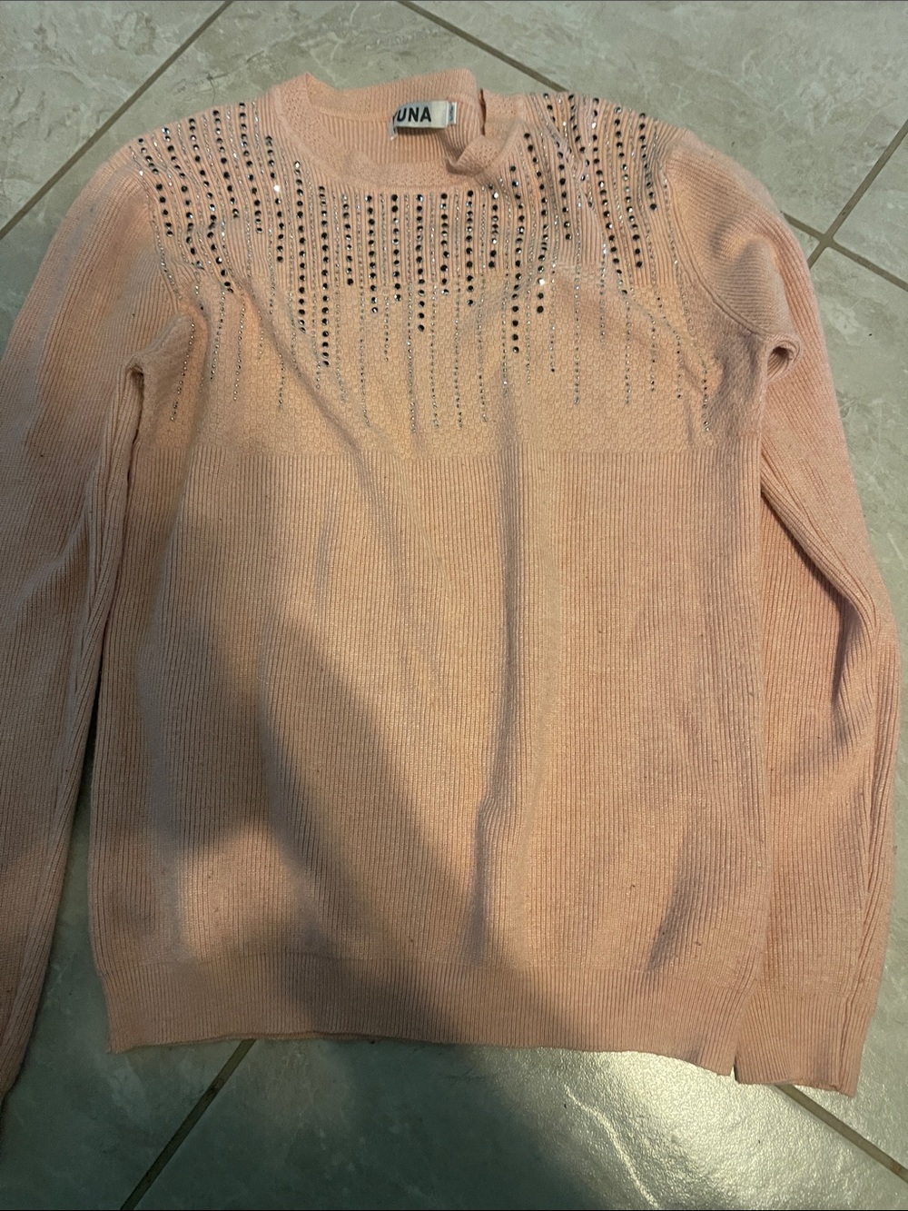 Pink Embellished Crewneck Sweater